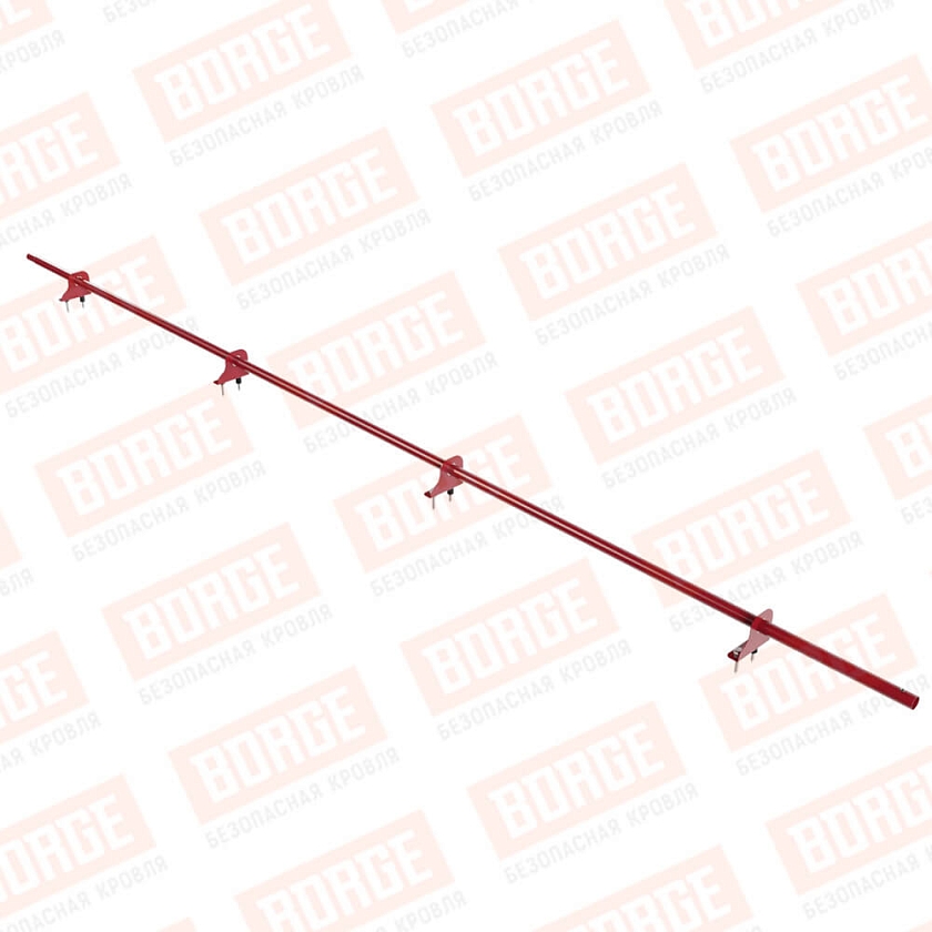 Снегозадержатель однотрубчатый NewLine 3м, D-25мм, 4 опоры, рубиново-красный (RAL 3003)