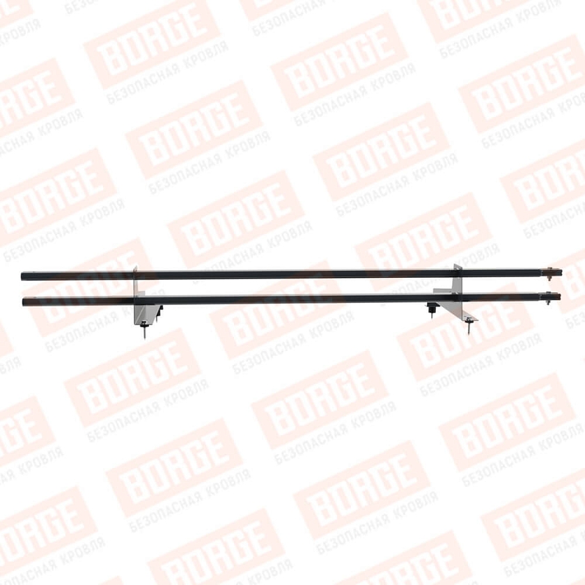 Снегозадержатель трубчатый BORGE 1,5м, 2 опоры, для МЧ с выс. ступ., антрацитово-серый (RAL 7016), 400мм