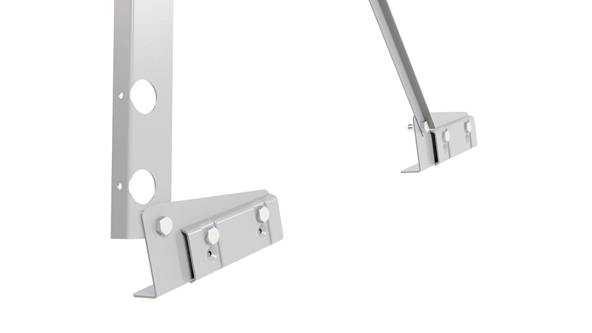 Ограждение кровельное NewLine H-90см, 3м, для фальцевой кровли, сигнально-серый (RAL 7004)