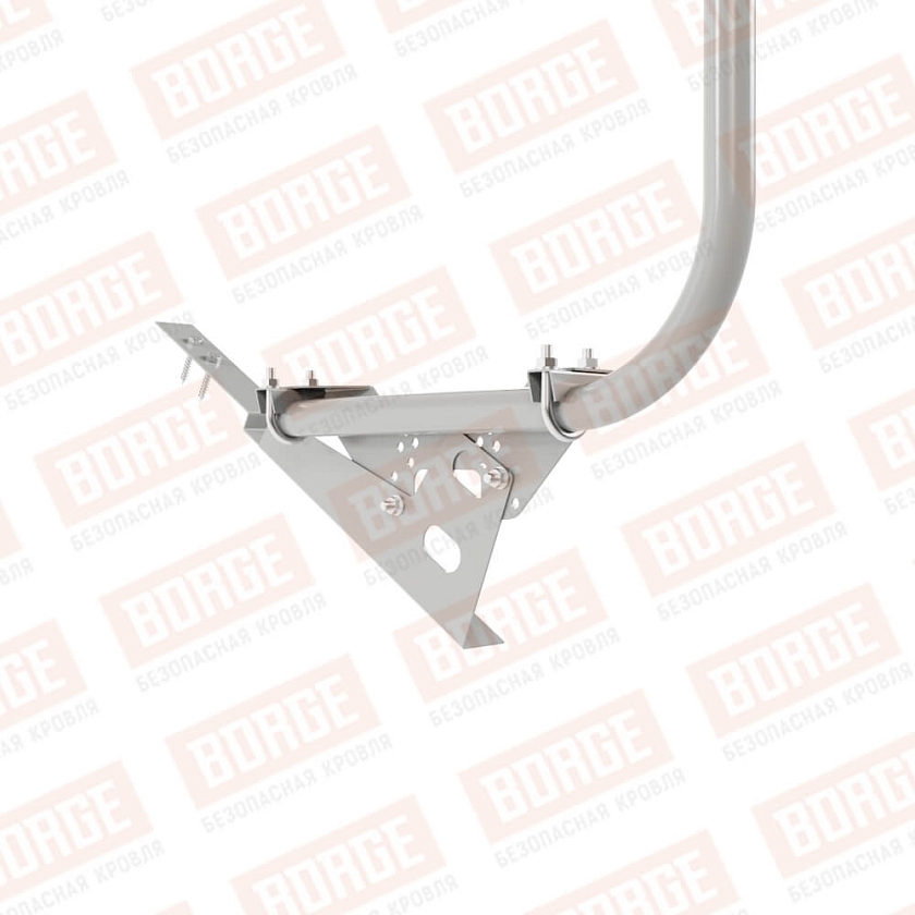 Ограждение кровельное BORGE H-90см, 3м, для композитной черепицы, бело-алюминиевый (RAL 9006)