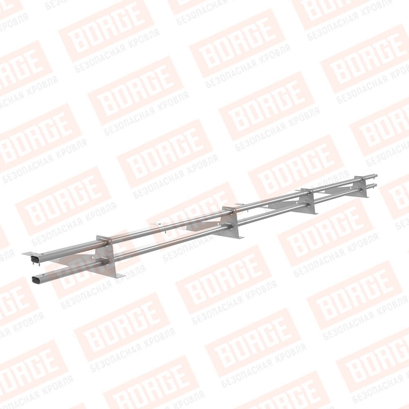 Снегозадержатель трубчатый BORGE 3м, 4 опоры, для гибкой черепицы, сигнально-серый (RAL 7004)