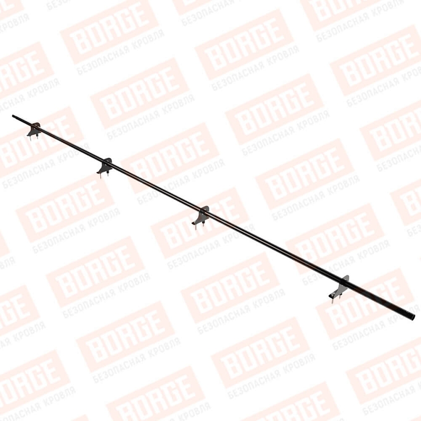 Снегозадержатель однотрубчатый NewLine 3м, D-25мм, 4 опоры, чёрный (RAL 9005)