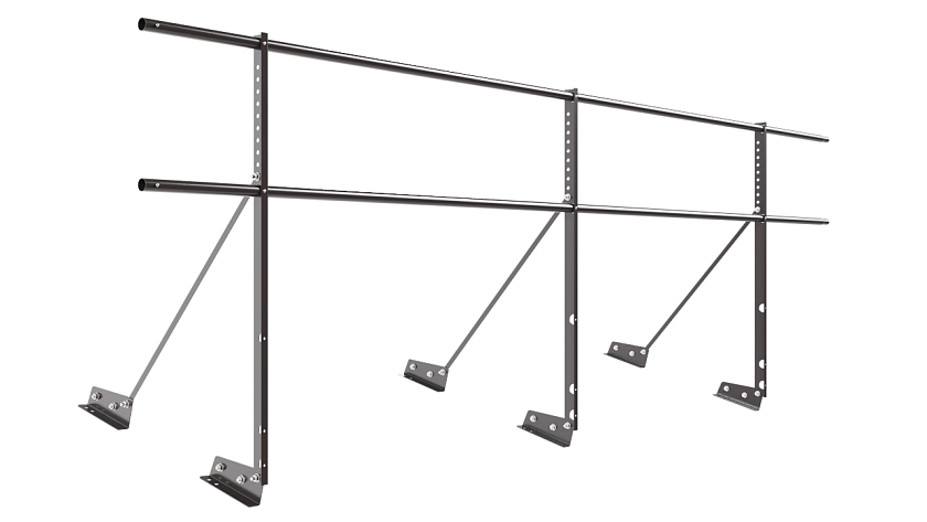 Ограждение кровельное NewLine H-90см, 3м, для фальцевой кровли, серо-коричневый (RAL 8019)