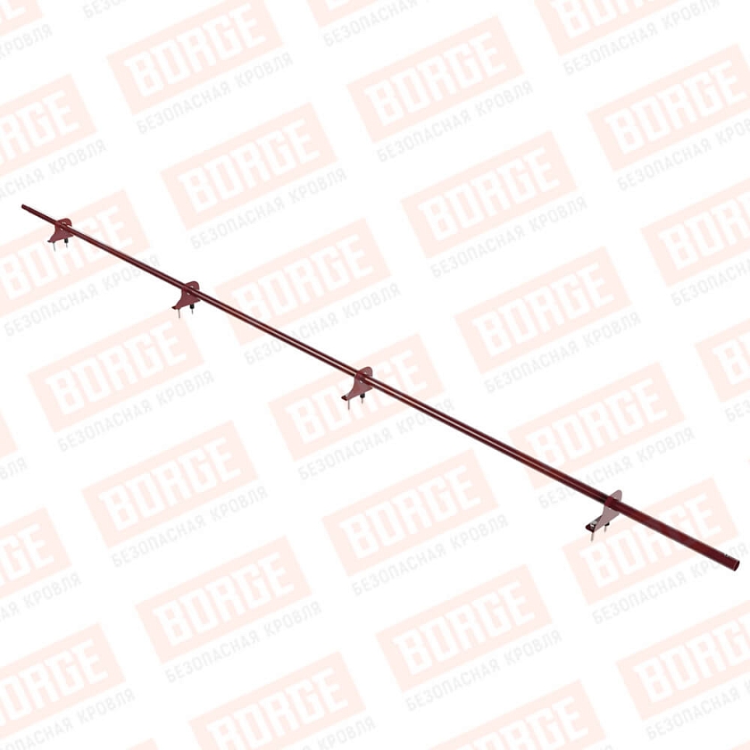Снегозадержатель однотрубчатый NewLine 3м, D-25мм, 4 опоры, красное вино (RAL 3005)