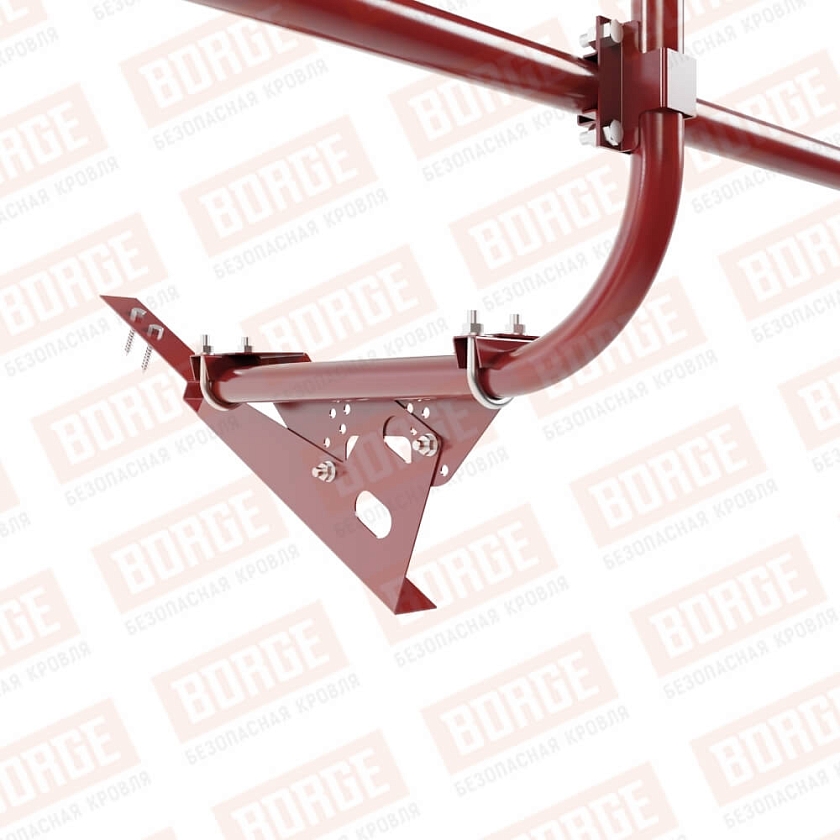 Ограждение кровельное BORGE H-60см, 3м, для композитной черепицы, коричнево-красный (RAL 3011)