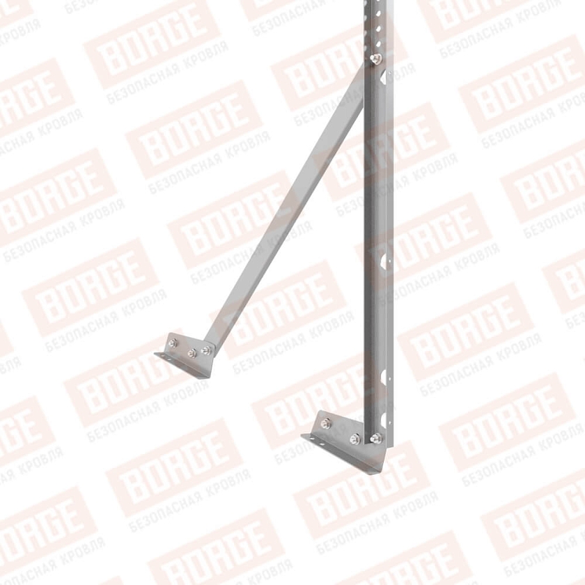 Ограждение кровельное Русский Рубеж H-120см, 3м, для фальцевой кровли, сигнально-серый (RAL 7004)