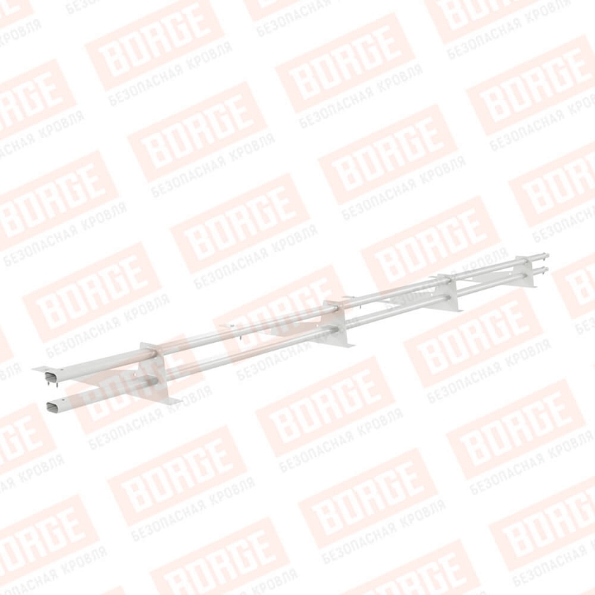 Снегозадержатель трубчатый BORGE 3м, 4 опоры, для гибкой черепицы, сигнально-белый (RAL 9003)