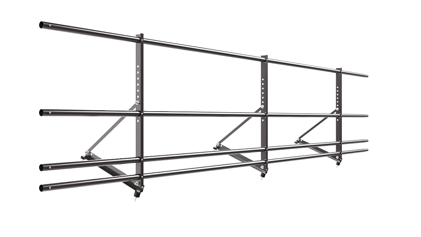 Ограждение кровельное NewLine H-60см, 3м, серо-коричневый (RR 32), с двумя доп. трубами