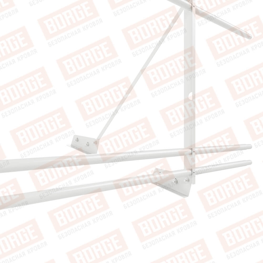 Ограждение декоративное NewLine H-90см, 3м, для фальц. кров., сигнально-белый (RAL 9003), с двумя доп. трубами