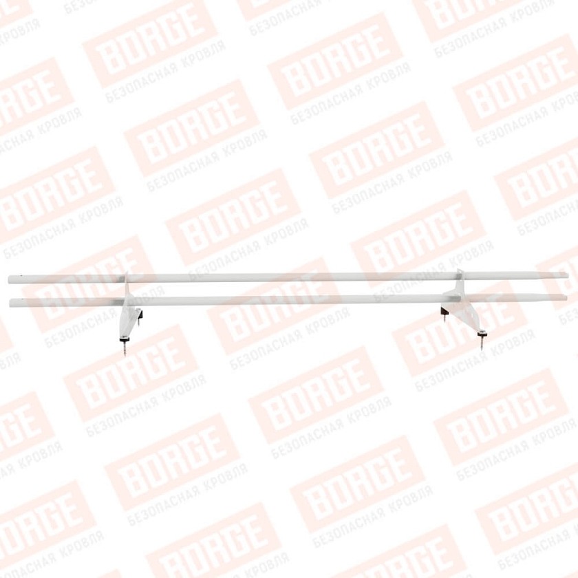 Снегозадержатель трубчатый NewLine 1,5м, 20x40мм, 2 опоры, сигнально-белый (RAL 9003)