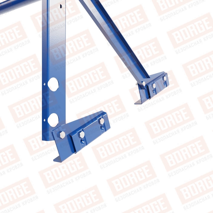 Ограждение кровельное Русский Рубеж H-60см, 3м, для фальцевой кровли, сигнально-синий (RAL 5005)