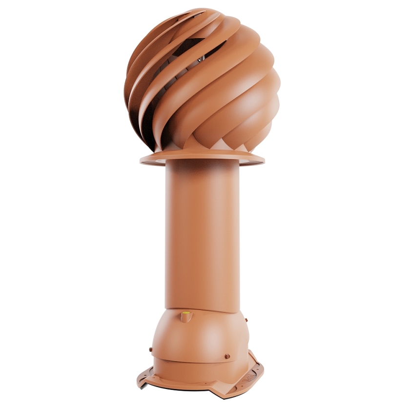 Роторная вентиляция Viotto, для МЧ Каскад, d-125мм, неутепленная, терракотовый (RAL 8004)