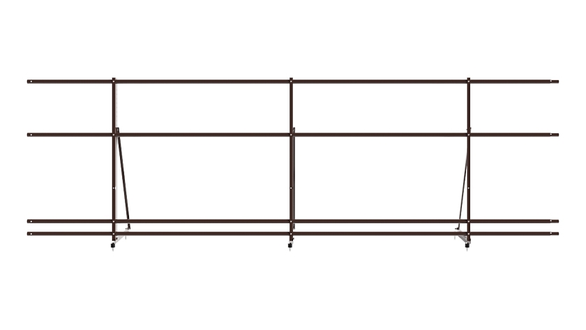 Ограждение кровельное NewLine H-90см, 3м, коричневый шоколад (RAL 8017), с двумя доп. трубами