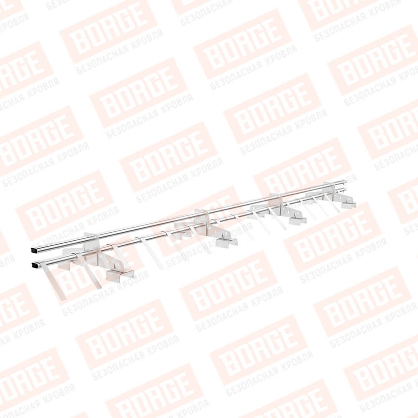 Снегозадержатель трубчатый BORGE 3м, 4 опоры, для профнастила Н-114, цинк