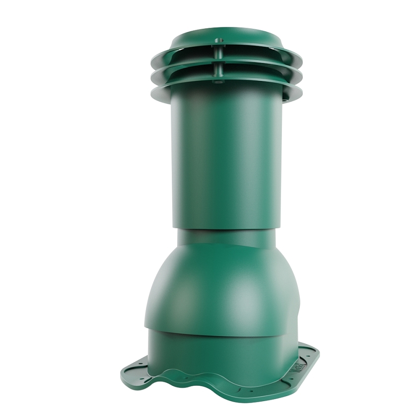 Выход вентиляции канализации Viotto, для МЧ Финнера, зелёный мох (RAL 6005)