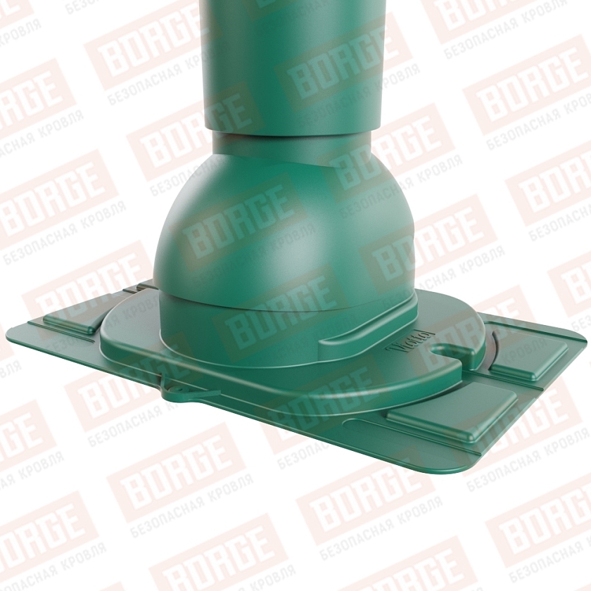 Роторная вентиляция Viotto с универсальным проходным элементом, d-110мм, h-550мм, утепленная, зеленый мох (RAL6005)