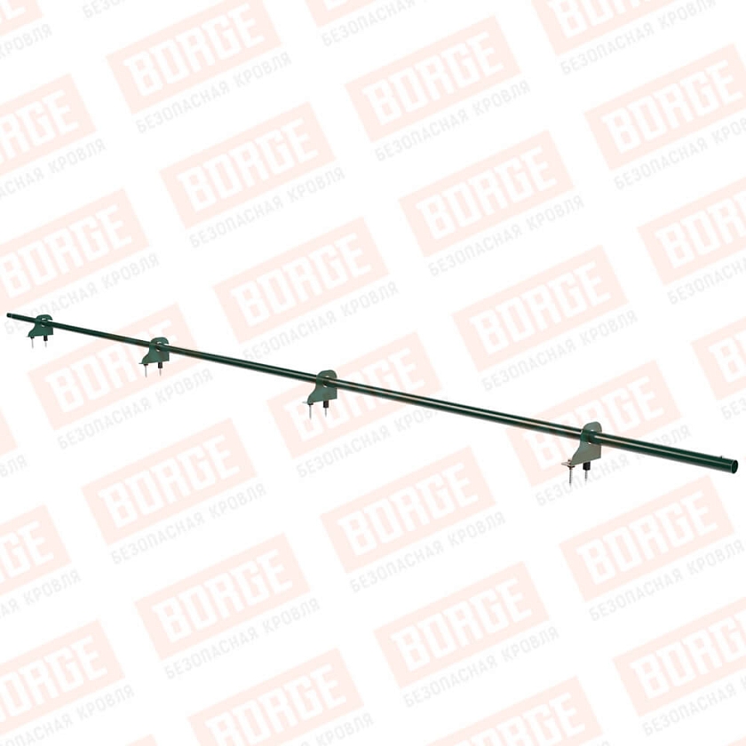 Снегозадержатель однотрубчатый NewLine 3м, D-25мм, 4 опоры, зеленый мох (RAL 6005)