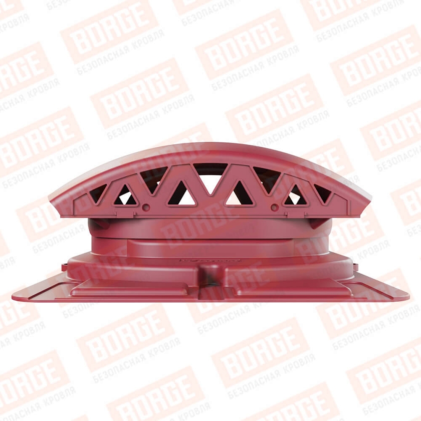 Вентилятор подкровельный Viotto с универсальным проходным элементом, красное вино (RAL 3005). Черепаха