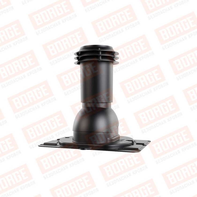 Выход вентиляции канализации Viotto с универсальным проходным элементом, чёрный (RAL 9005)