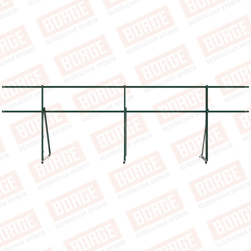 Ограждение кровельное Русский Рубеж H-90см, 3м, зеленый мох (RAL 6005)