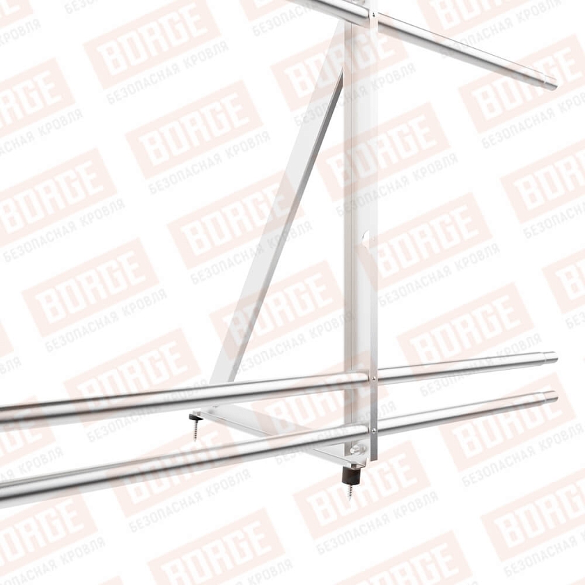 Ограждение кровельное Русский Рубеж H-90см, 3м, цинк, с двумя доп. трубами