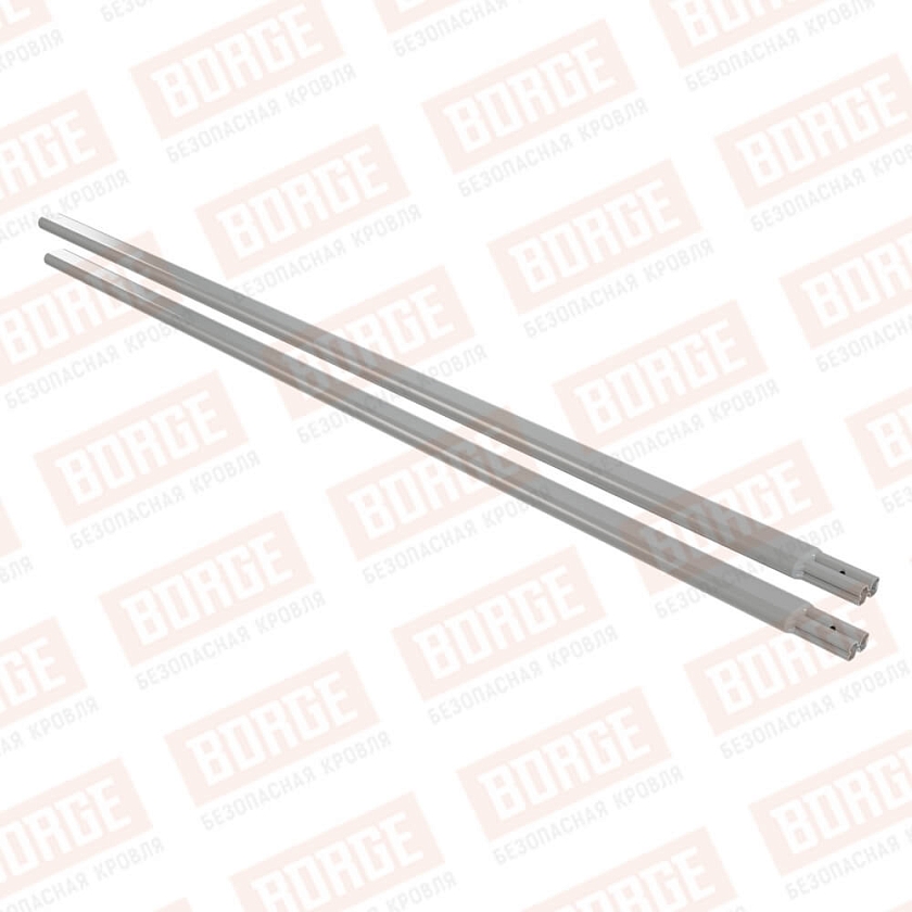 Труба снегозадержателя BORGE 45х25х1500, бело-алюминиевый (RAL 9006)