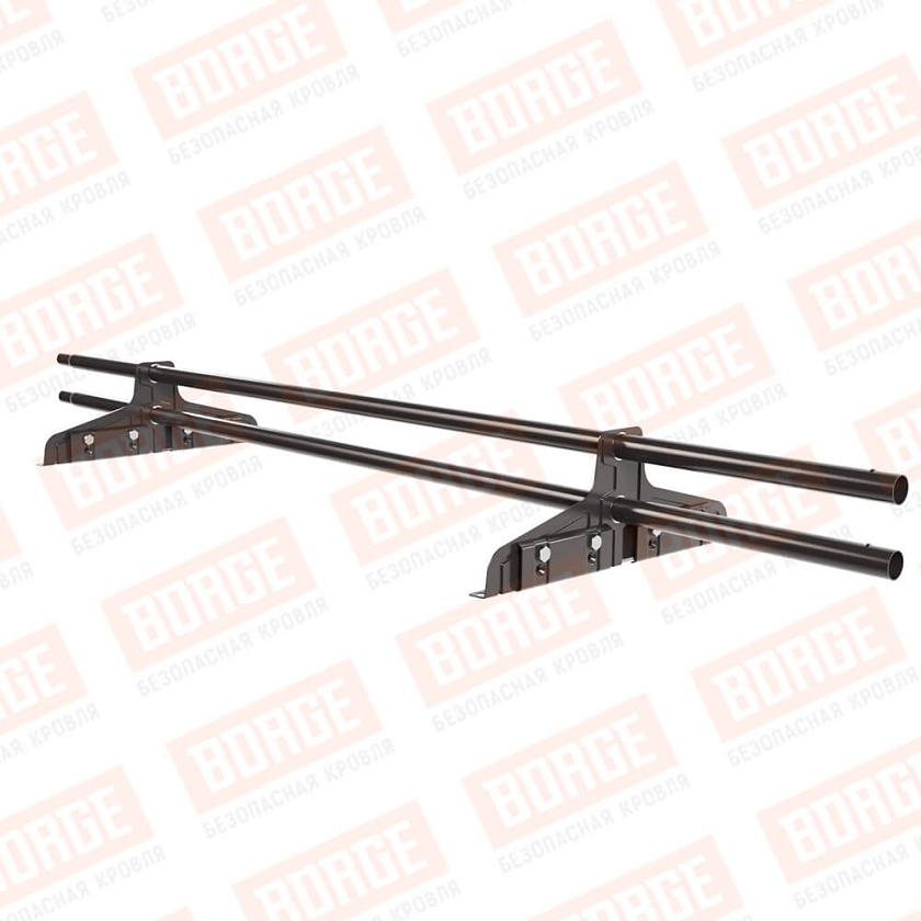 Снегозадержатель трубчатый Русский Рубеж D-25мм, 1,5м, 2 опоры, для фальц. кров., серо-коричневый (RR 32)