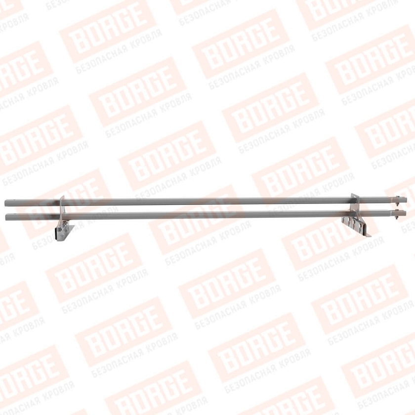 Снегозадержатель трубчатый BORGE 1,5м, 2 опоры, для фальцевой кровли, сигнально-серый (RAL 7004)