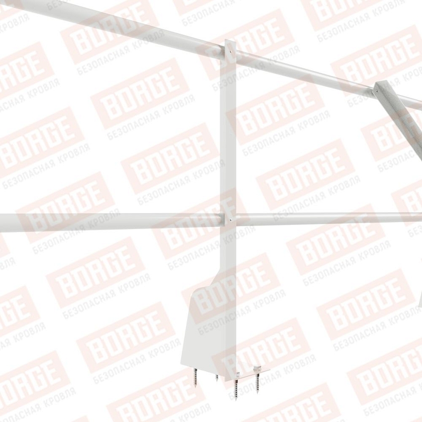 Ограждение плоских кровель NewLine Н-60, 3м, верхнее крепление, сигнально-белый (RAL 9003)