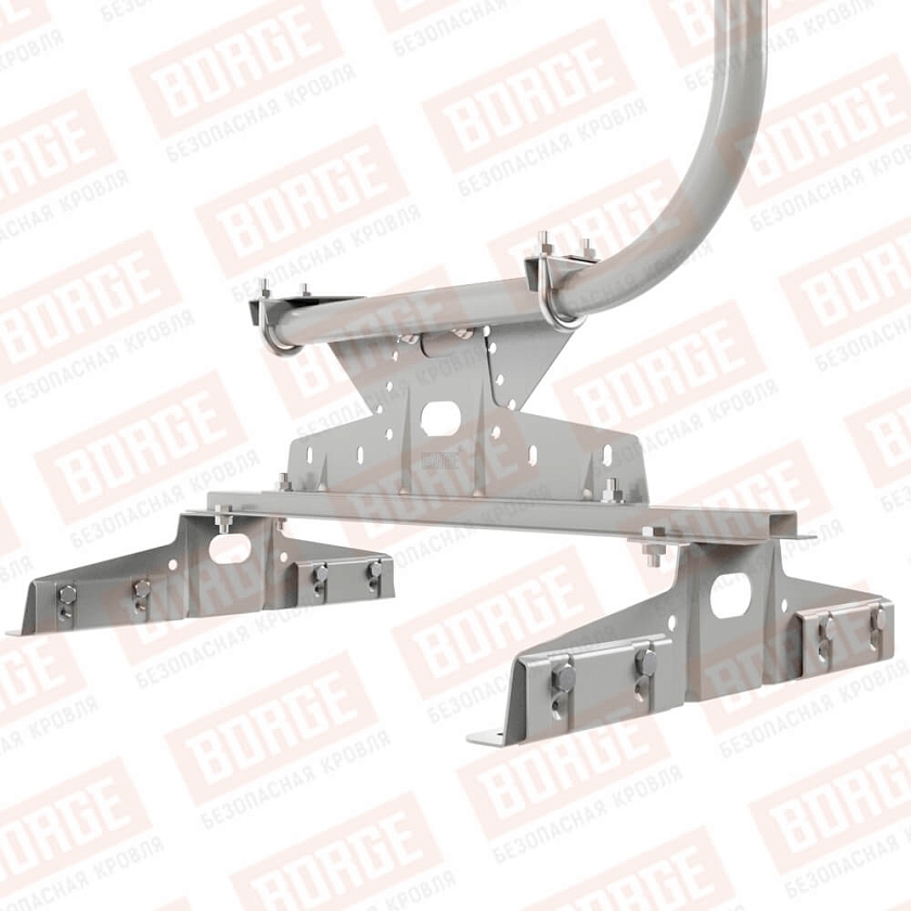 Ограждение кровельное BORGE H-120см, 3м, для параллельного фальца, бело-алюминиевый (RAL 9006)