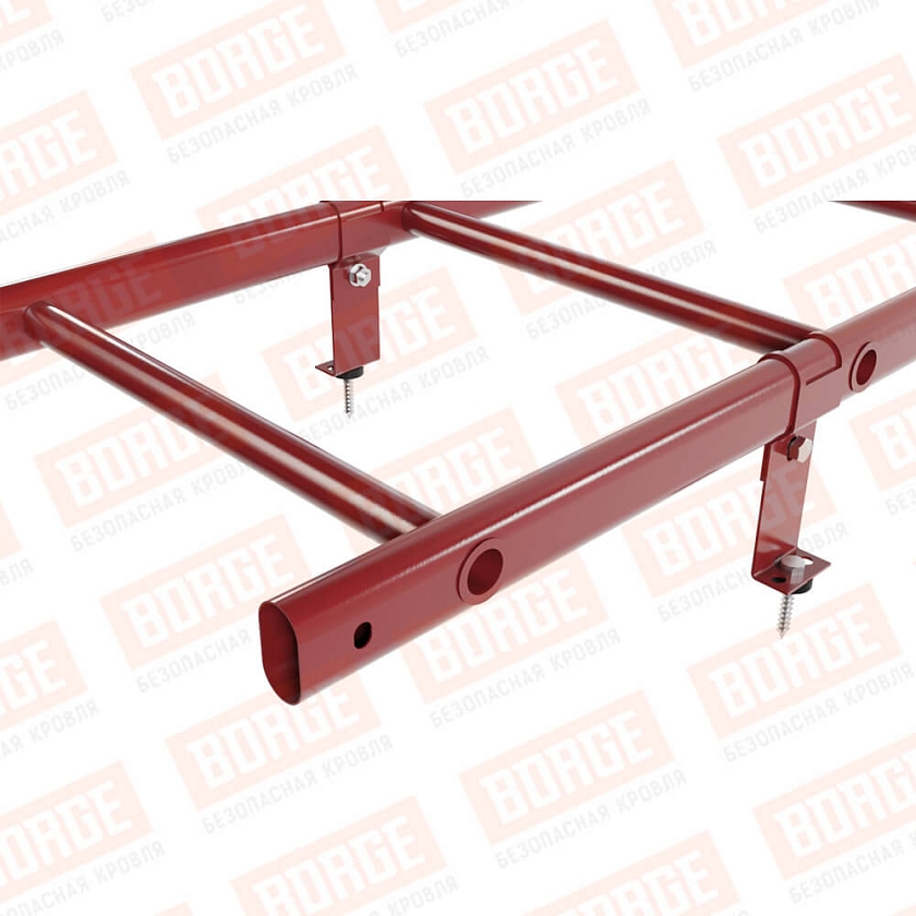 Комплект лестница кровельная BORGE 1,8м, коричнево-красный (RAL 3011)