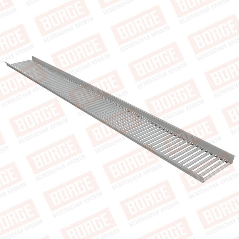 Платформа переходного мостика BORGE 3м, бело-алюминиевый (RAL 9006)