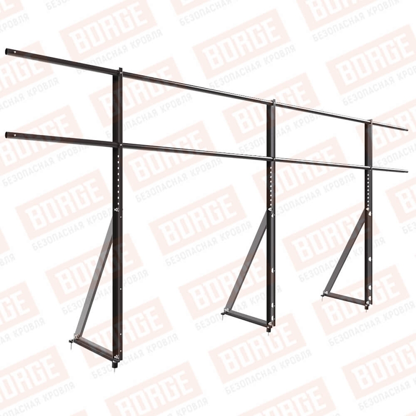 Ограждение кровельное Русский Рубеж H-120см, 3м, серо-коричневый (RR 32)