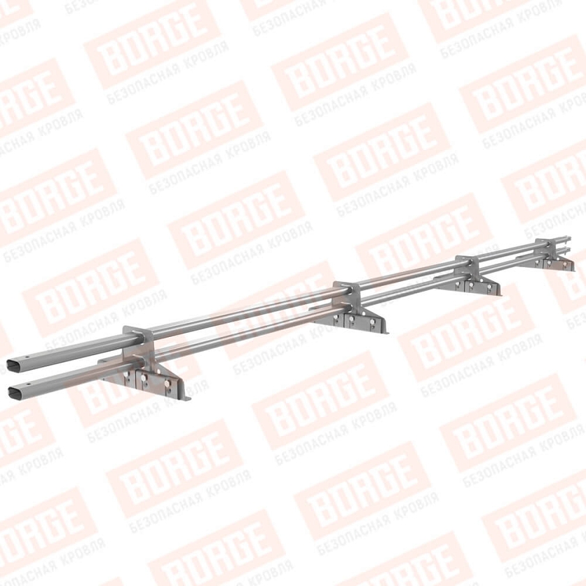 Снегозадержатель трубчатый BORGE 3м, 4 опоры, для фальцевой кровли, сигнально-серый (RAL 7004)