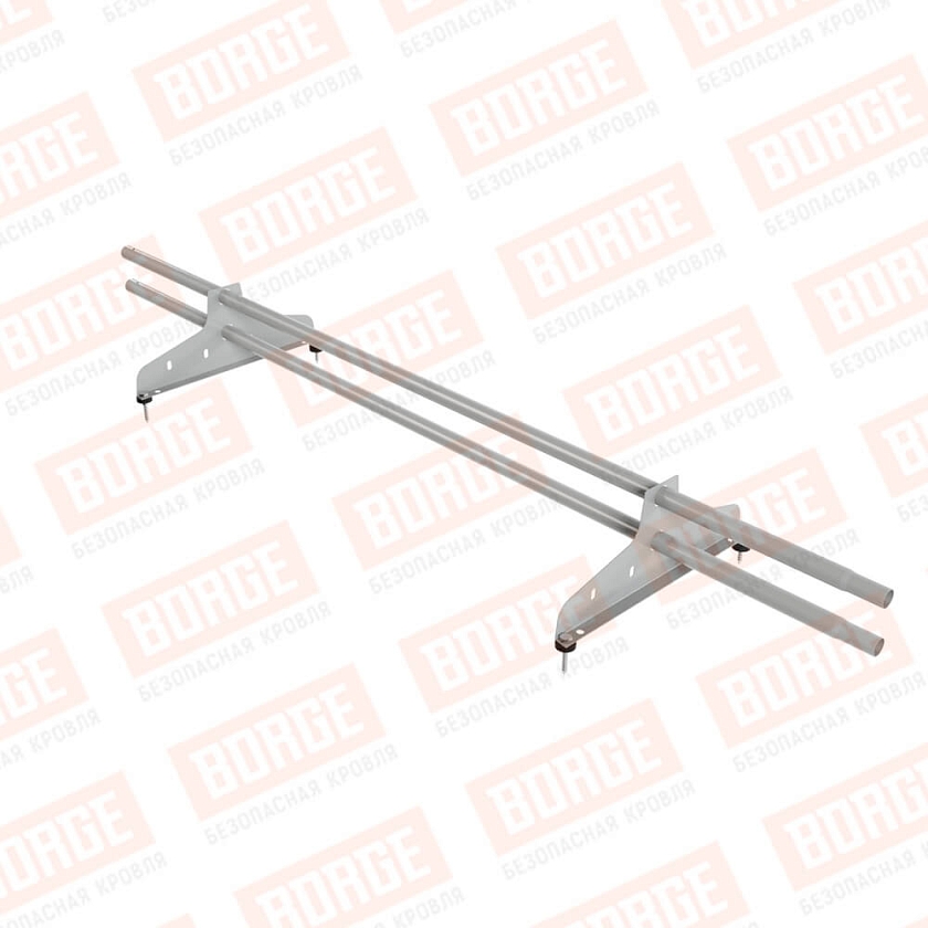 Снегозадержатель трубчатый NewLine 1,5м, D-25мм, 2 опоры, бело-алюминиевый (RAL 9006)