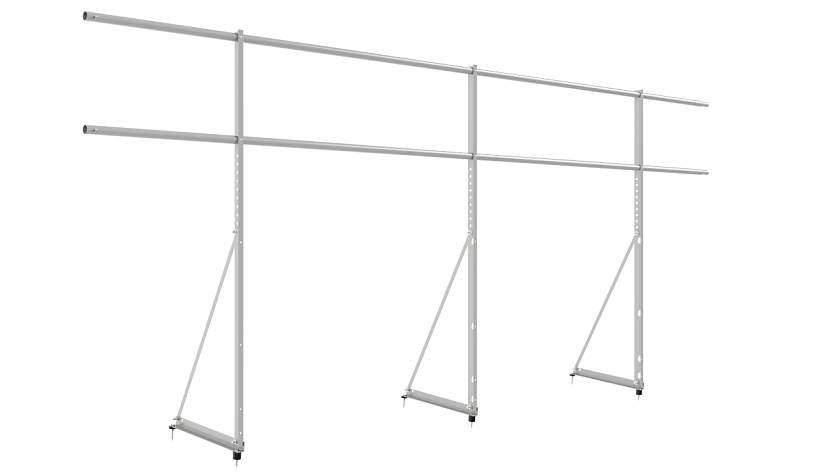 Ограждение кровельное NewLine H-120см, 3м, бело-алюминиевый (RAL 9006)