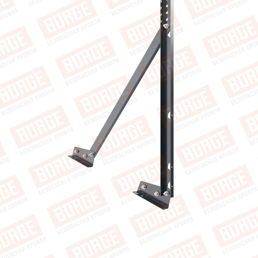 Ограждение кровельное Русский Рубеж H-120см, 3м, для фальцевой кровли, антрацитово-серый (RAL 7016)