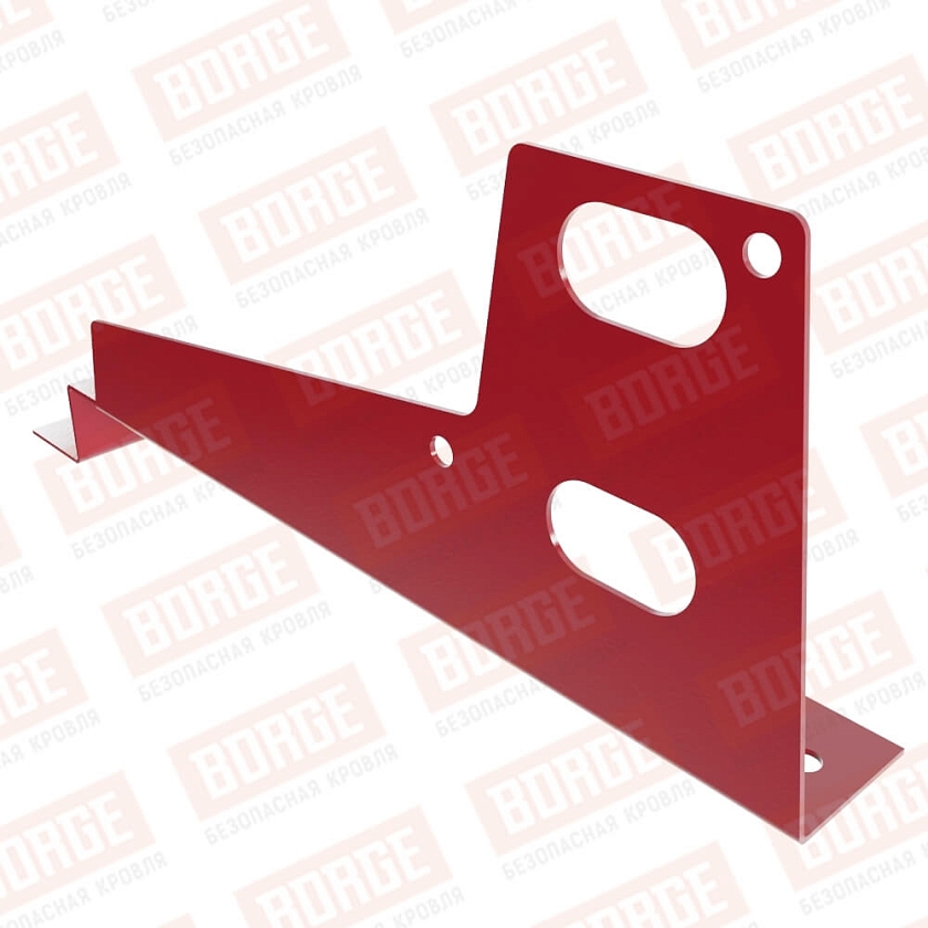 Универсальный кронштейн BORGE, оцинк., для МЧ с высокой ступ., рубиново-красный (RAL 3003), 350мм