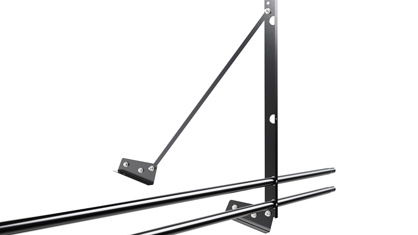 Ограждение кровельное NewLine H-120см, 3м, для фальц. кров., чёрный (RAL 9005), с двумя доп. трубами