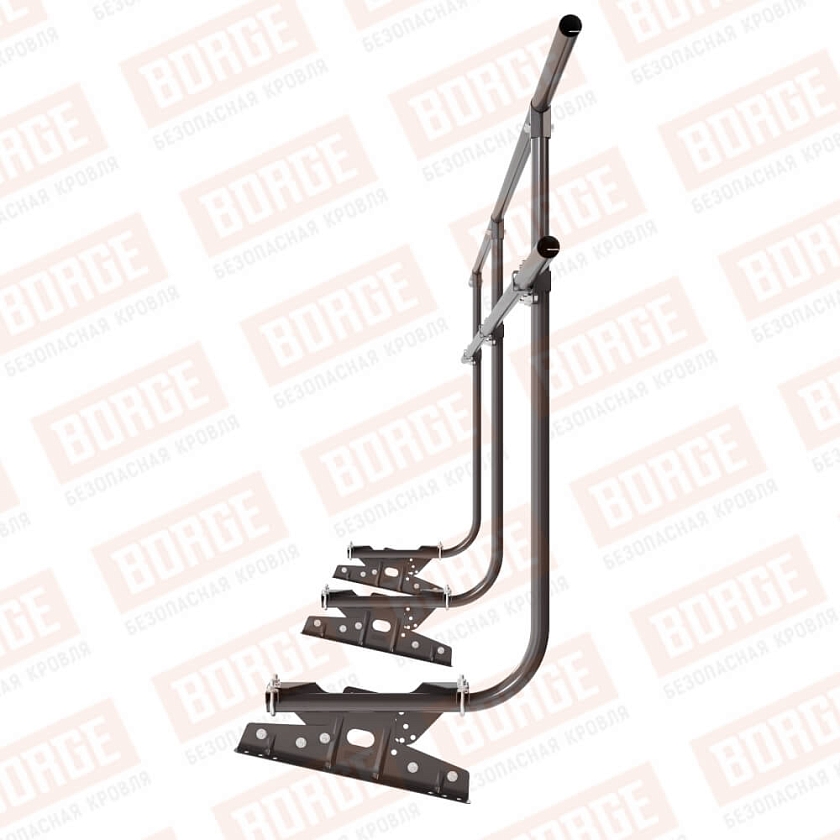 Ограждение кровельное BORGE H-120см, 3м, для фальцевой кровли, серо-коричневый (RR 32)