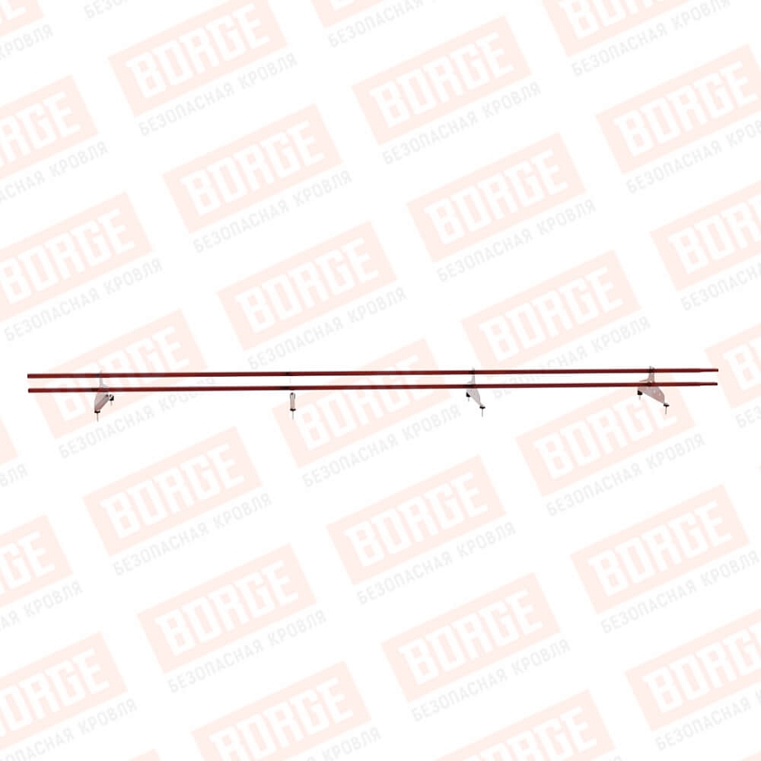 Снегозадержатель трубчатый NewLine 3м, 20х40мм, 4 опоры, коричнево-красный (RAL 3011)