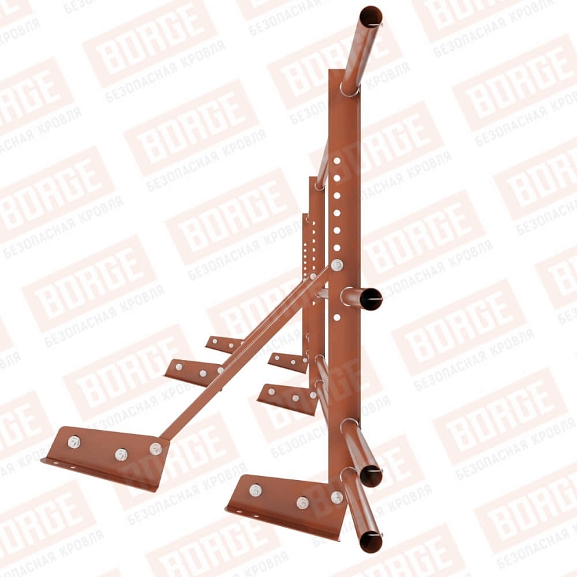 Ограждение декоративное NewLine H-60см, 3м, для фальц. кров., терракотовый (RAL 8004), с двумя доп. трубами