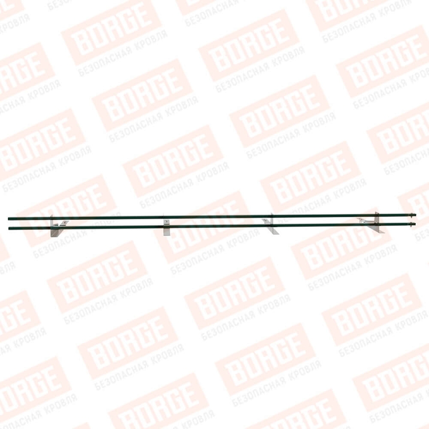 Снегозадержатель трубчатый BORGE 3м, 4 опоры, для композитной черепицы, зеленый мох (RAL 6005)