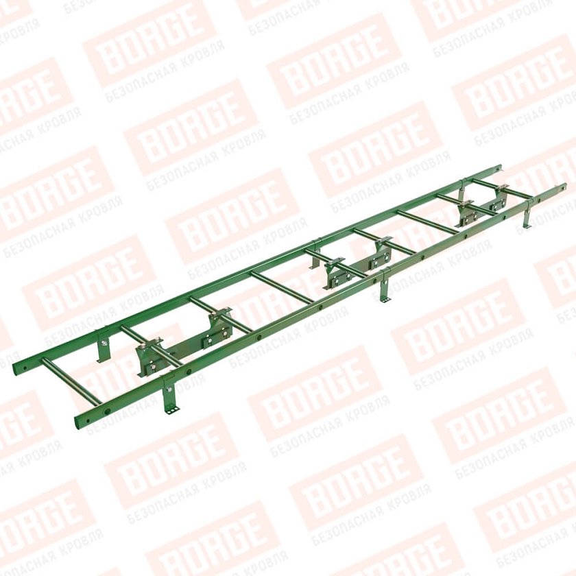 Комплект лестница кровельная BORGE 2,7м, для фальцевой кровли, лиственно-зеленый (RAL 6002)