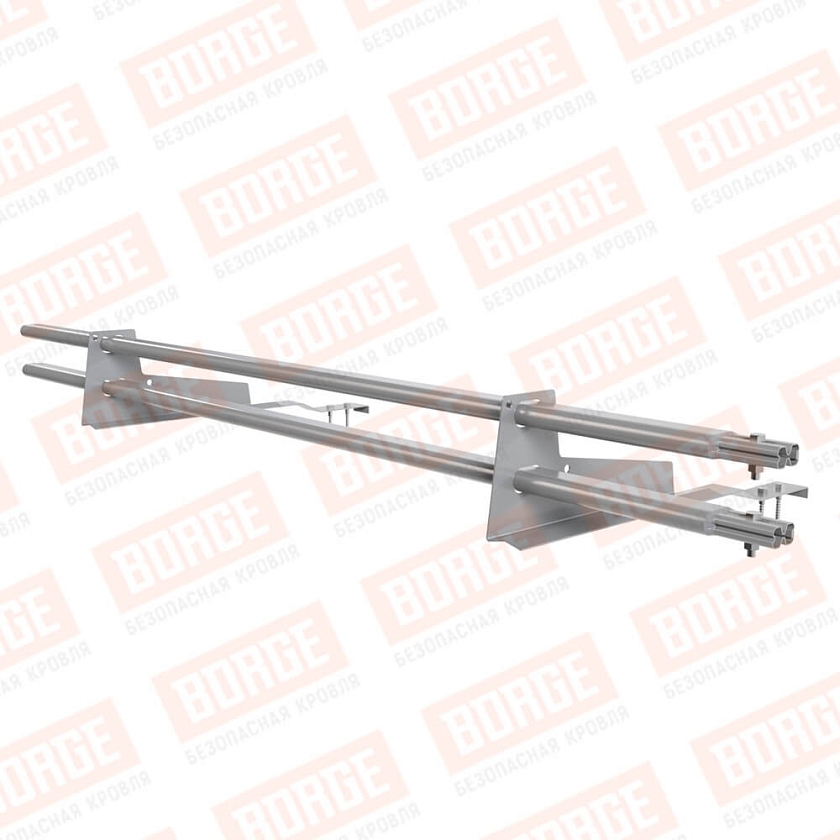 Снегозадержатель трубчатый BORGE 1,5м, 2 опоры, для черепичной кровли, сигнально-серый (RAL 7004)