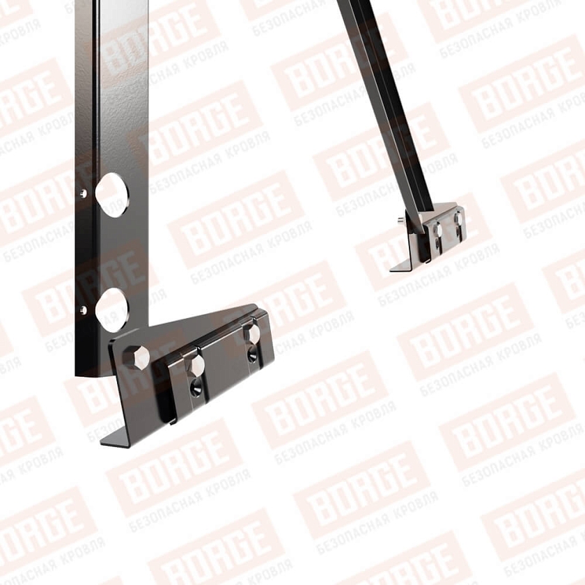 Ограждение кровельное Русский Рубеж H-90см, 3м, для фальцевой кровли, чёрный (RAL 9005)