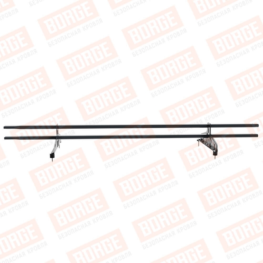 Снегозадержатель трубчатый Русский Рубеж 20х40мм, 1,5м, 2 опоры, антрацитово-серый (RAL 7016)