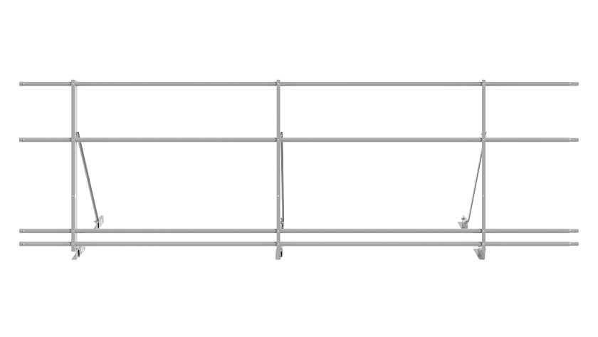 Ограждение кровельное NewLine H-90см, 3м, для фальц. кров., сигнально-серый (RAL 7004), с двумя доп. трубами