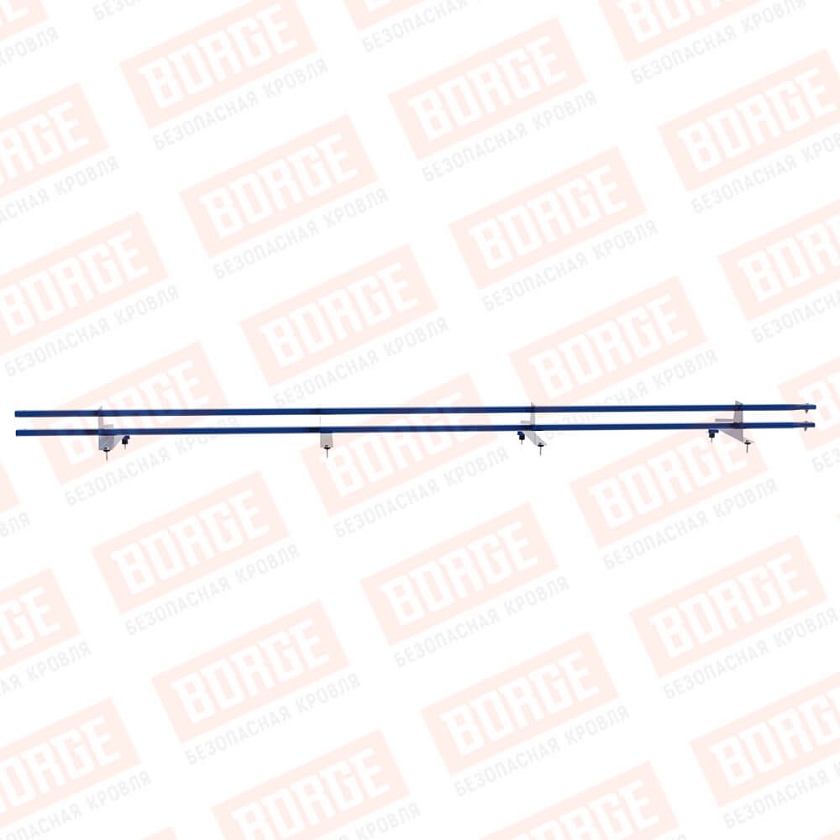 Снегозадержатель трубчатый Русский Рубеж 3м, 4 опоры, для МЧ с выс. ступенькой, сигнально-синий (RAL 5005), 400мм