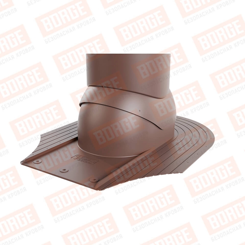 Труба вентиляционная Viotto, для мягкой кровли при монтаже, d-125мм, неутепленная, коричневый шоколад (RAL 8017)